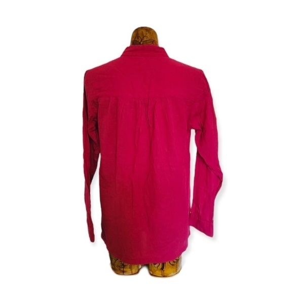 J Peterman top shirt SMALL magenta long sleeve - Picture 3 of 5